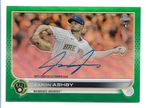 2022 Topps Chrome Rookie Auto Green Refractor /99 Aaron Ashby RA-AA Autograph RC - Bild 1 von 2