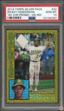 2019 TOPPS SILVER PACK 1984 CHROME PROMO GOLD REFRACTOR RICKEY HENDERSON #22 PSA
