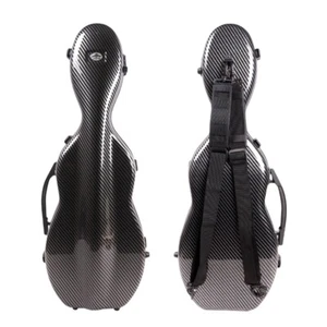 Neu Geigenkoffer 4/4 volle Größe Kohlefaser Violinkasten schwarz Farbe Schutz Violine - Bild 1 von 5