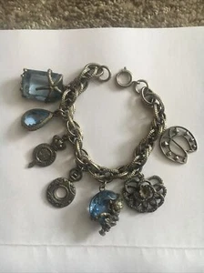 Vintage Silver Tone “Lucky” Charm Bracelet - Picture 1 of 5