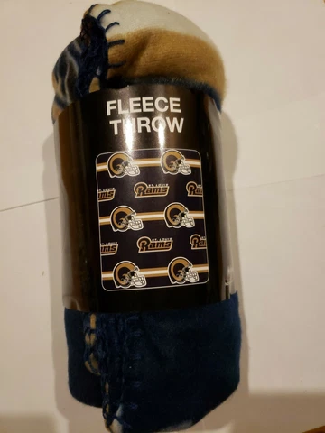NFL St. Louis Rams 50" x 60" Rolled Fleece Blanket Gridiron Design Cover
