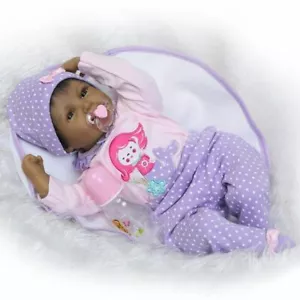 22" Full Silicone Baby Doll Biracial Reborn Toddler Girl Black African American - Picture 1 of 12