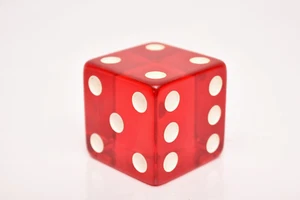 Vintage Large Jumbo Cherry Deep Red Bakelite? Translucent Dice 2" - Picture 1 of 7