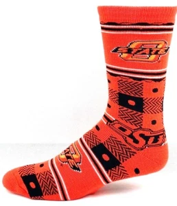 Calcetines crew de los Oklahoma State Cowboys naranja y negro edredón Deuce - Imagen 1 de 3