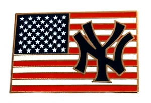 Yankee Pins NYY Pins CLASS New York Yankees Pin USA Flag w Logo Licensed MLB Pin - Picture 1 of 3