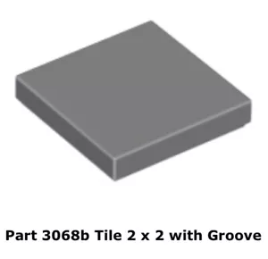 Lego 2x 3068b Dark Bluish Gray Tile 2 x 2 with Groove 8039 - Picture 1 of 1