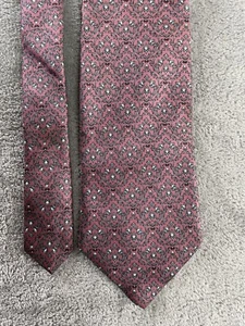 Italian Silk Necktie Made In USA Tie Reddish Pink Design Men’s Tie - Picture 1 of 9