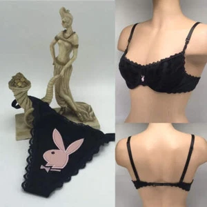 Women’s Playboy Black Suede Set NWT - Picture 1 of 7