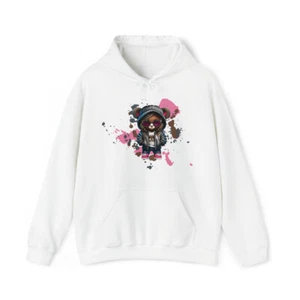 Damen Unisex Sweatshirt mit Kapuze: Urban Female Bear mit rosa Schuhen - Bild 1 von 29