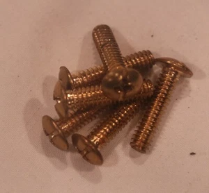 LOT SET OF 6 SOLID BRASS TRUSS COMBO HEAD BOLTS 1/4-20X1" - Picture 1 of 1