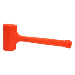 2 Lbs Dead Blow Rubber Mallet 13-1/2'' L Hammer Non-Marring Coating Neon Orange - Picture 1 of 4