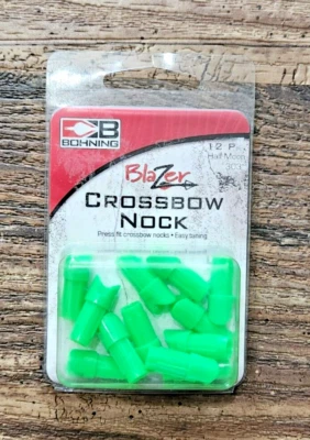 Paquete de 12 Blazer Bohning Ballesta Nock Media Luna .303" 10.8 Granos Totalmente Nuevo Foto 1 de 2