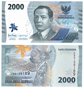 2022 Indonesia 2000 Rupiah P163 - UNC Banknote National Heroes - Picture 1 of 1