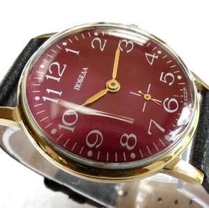 Unique POBEDA vintage watch made in USSR from the 1960s | Deep Burgundy Face - Picture 1 of 18
