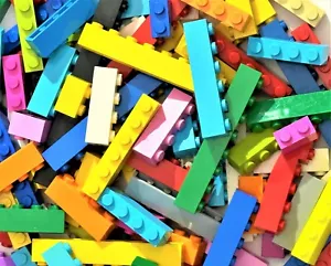Lego lotto 110 mattoncini colori misti 1x8 1x6 1x4 1x3 1x2 sfusi più BONUS - Foto 1 di 9