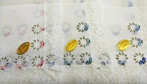 Cotton Swiss schiffli embroidery ladies handkerchiefs lace around set of 6 or 12 - Picture 1 of 66