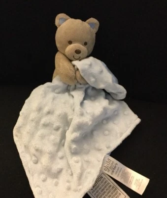 Child of Mine CARTER'S LOVEY Lovie Brown TAN Bear SECURITY  Rattle BLUE Minky - Imagem 1 de 4