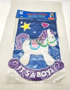 VTG 2 Sided "It's A Boy" Flag Garden Flag Pregnancy Announcement Baby Shower - Picture 1 of 5