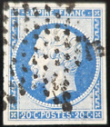 France Stamp Napoleon N° 14Aa Blue Dark Used Star Muette