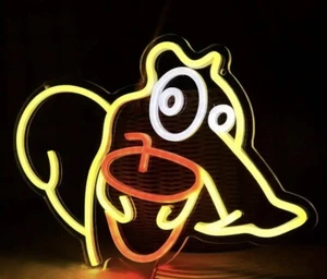 Scrat From Ice Age Neon Sign Sabertooth Squirrel - Picture 1 of 4