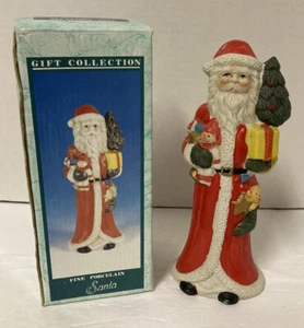 Babbo Natale in porcellana vintage 7” tradizionale rustico dipinto cavo - Foto 1 di 7