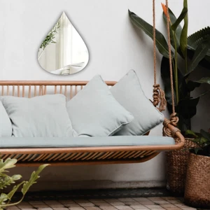 Acrylic Mirror Wall Decor Strong No DIY Sharp Reflection Lightweight Raindrop - Picture 1 of 5