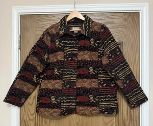 Tanjay Sakko Blazer Brokat Mehrfarbig Geometrisches Muster Knopfleiste Größe L - Bild 1 von 12