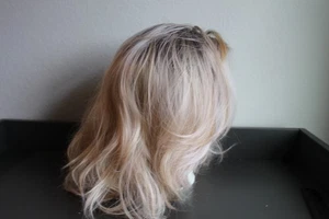 Parrucca Ombre Bionda Pizzo Frontale KOME 26 Pollici Body Wave Sintetica per Donna - Foto 1 di 3