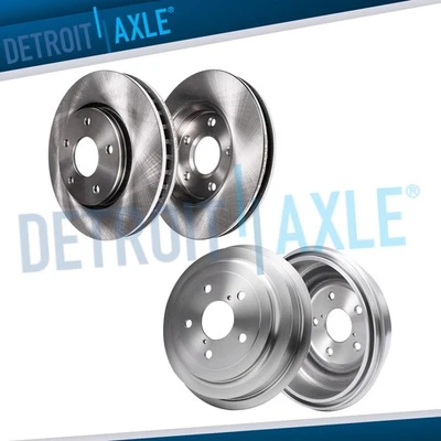 Front Disc Brake Rotors + Rear Drums for 2006 2007 2008 2009 Mitsubishi Raider - Image 1 of 4