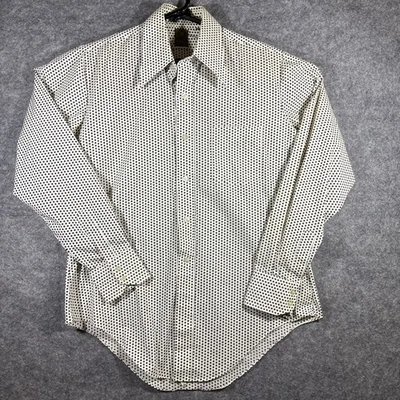 Camisa de Colección Jandy Place Años 70 Hoja Marrón Algodón Poli Disco Grande Foto 1 de 4