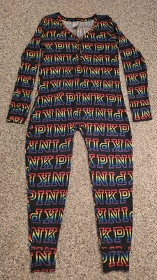 Pijama Victoria's Secret Rosa Mujer Una Pieza Negro/Arco Iris Talla Grande  Foto 1 de 4