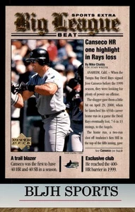 2001 Upper Deck #BB15 Jose Canseco Tampa Bay Devil Rays (3A6) - Picture 1 of 2