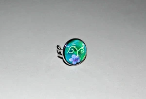Lampwork Murano Glas verstellbarer Blumenring - Bild 1 von 4