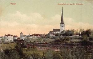 Estonia - TALLINN Reval - Strand Gate with St. Olai Church - Publ. R. von der Le - Picture 1 of 2