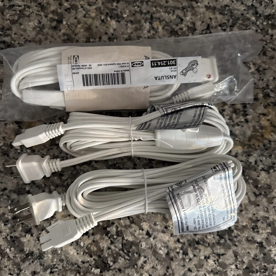 IKEA Ansluta 2x 11 ' 6 " Kitchen Counter-top Power Supply Cord Lighting