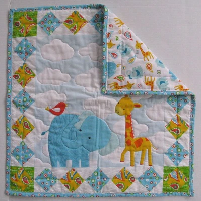 丛林朋友迷你婴儿被子长颈鹿大象手工制作儿童房壁挂 — 第 1/4 张图片