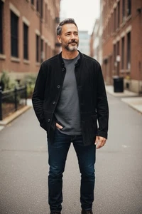 Armani Collezioni schwarze Wildleder Herren Jacke Gr. 42 - Bild 1 von 13