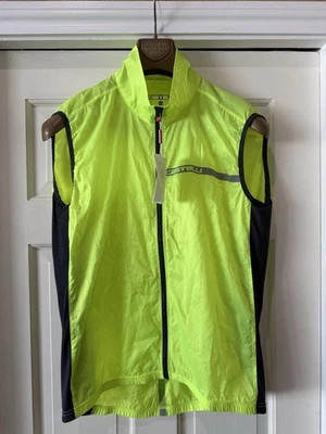NEW Castelli SQUADRA STRETCH Cycling Vest Wind Shell : ELECTRIC LIME 2XL - Image 1 of 4