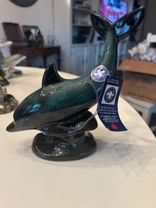 Vintage Blue Mountain Pottery Dolphin Drip-Glazed Figurine Made Canada - Picture 1 of 4