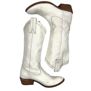 Frye Boot 5.5 Carson PullOn Blanco Medio Pantorrilla Vaquera Occidental Vaquera 77687 Envío Gratis - Imagen 1 de 15