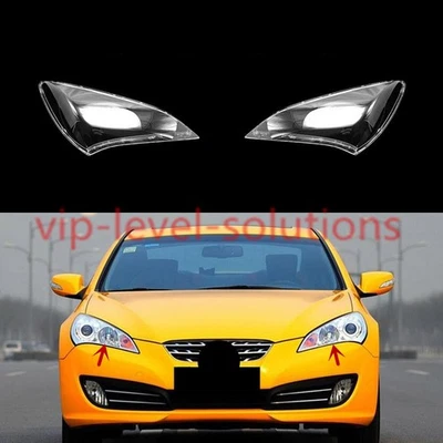 Para Hyundai Genesis Coupé 2010-2012 Un par de faros lente cubierta transparente + sellador Foto 1 de 4