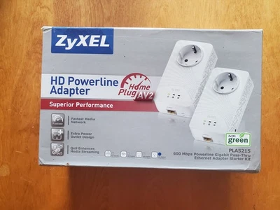 ZyXEL 600 Mbps Mini Powerline AV2 Gigabit Adapter with AC Pass Through Kit - Image 1 of 2