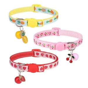 Breakaway Cat Collar with Bell, 3 Pack Cat Collars for Girl Cats, Cute Kitty ... - Picture 1 of 7