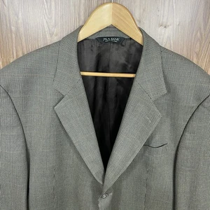 Jos A Bank Sport Coat Mens 48R Olive Green Multicolor Check Silk Three Buttons - Picture 1 of 15