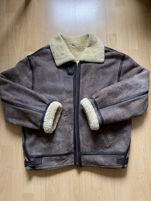 US B3 Lammfell Flieger Leder Jacke Gr. 54/ XXL - Bild 1 von 4
