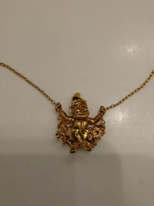 Franklin Mint 24k Gold Plated Happiest Leprechaun Necklace 17 Inches - Picture 1 of 3