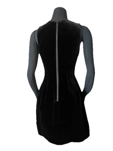 Authentic Armani Exchange Black Velour Tulip Dress Sz 2 - Picture 1 of 5