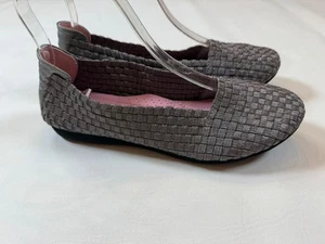 Taryn Rosa Bronce Plata Tejido Planos Gelica Para Mujer Talla 7 Puntera Redonda - Imagen 1 de 8