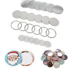 25 Pcs Key Ring Mirror Blank Badge Pins 58Mm Parts For Button Maker Machine Diy