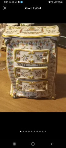 Rare 18th Century pottery Antique French hand painted mini Dresser Cover